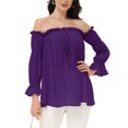 thumbnail image 1 of Haut à Épaules Dénudées Renaissance pour Femmes, Blouse de Costumes, Chemise Bohème Paysanne, 1 of 5