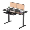 thumbnail image 1 of 47 x 24 Inch Electric Adjustable Standing Desk, Ergonomic Home Office Computer Desk, Glass Table Top Sit Stand Desk with Drawer, 3 Memory Heights, Type-C & USB Ports, 1 of 8