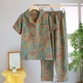 thumbnail image 1 of Weiqiqre Ensembles de Pyjama pour Femmes Ensemble de Pyjama Classique en Satin Pyjama Soyeux Manches Longues Boutonné devant, 1 of 3