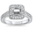 thumbnail image 1 of 1/3ct Vintage Princess Cut Engagement Ring Setting 14K White Gold, 1 of 4