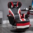 thumbnail image 2 of Vinsetto Racing Style Video Gaming Recliner Chair Padded Office Seat with Reclining Backrest and Footrest, Headrest, Lumbar Support, Round Metal Base, Cup Holder for Black and Red, 2 of 9