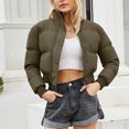 thumbnail image 4 of XZNGL Woman Short Long Sleeve Stand Collar Warm Casual Bread Down Jacket, 4 of 8