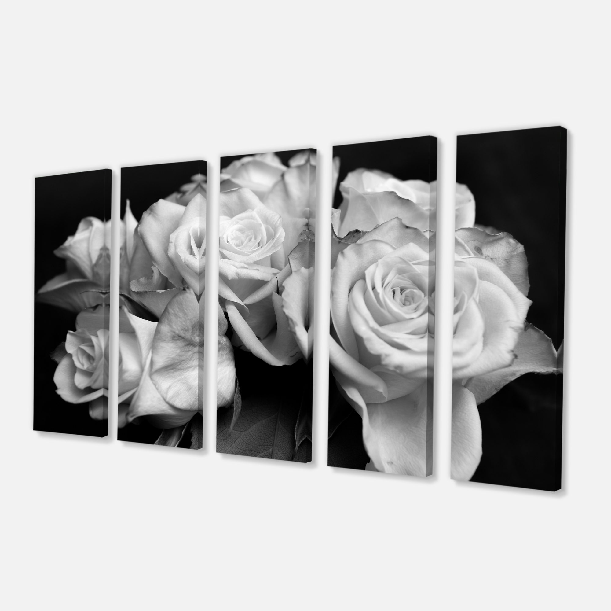 Tableau moderne imprimée sur toile Design Art rose en noir et blanc
