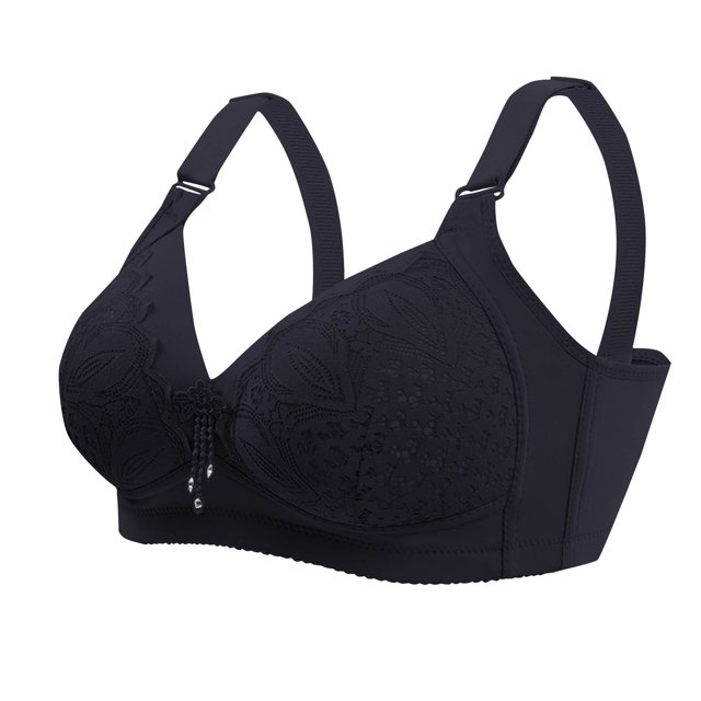 Bocqde Woman's Plus Size Everyday Bras Embroidery Light Comfortable No Underwire Push Up Bralettes Soft Full Coverage Support Bra