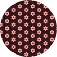 thumbnail image 1 of Ahgly Tapis Rond Lavable en Machine Intérieur Transitionnel Marron Chocolat, 3 Pieds Rond, 1 of 7