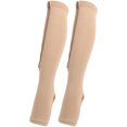 thumbnail image 2 of Compression Stockings, Anti-slip Leggings Stretch Socks, Open Toe Zipper Elastic Comfortable 1Pair For Long Trips Reduce Stasis Reduce Swelling Zipper SocksSkin Color+Bronze, 2 of 8
