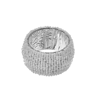 Beaded Napkin Ring Bulk White - Set of 6