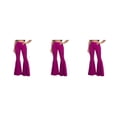 thumbnail image 4 of Decodeary Pantalon Confortable Taille Haute Léger Extensible Bas Cloche Violet m 3Set, 4 of 6