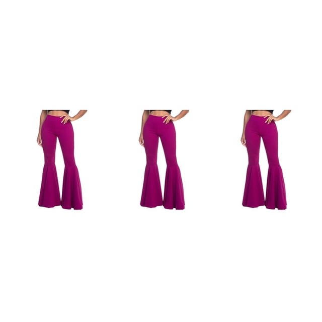 Wweixi Pantalon Évasé Extensible pour Femmes Application Grand Léger Confortable Violet G 3Ensemble