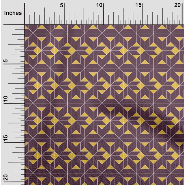 oneOone Organic Cotton Voile Fabric Square|Diamond & Triangle Geometric Print Sewing Fabric BTY 42 Inch Wide