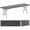 Grey, variant on Costway 8 ft Portable Folding Table with HDPE Tabletop Safe Lock Mechanism Carrying Handle White