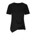 thumbnail image 4 of Womens Short Sleeve Solid Color Basics Crewneck Casual Top Pullover T-shirt, 4 of 6