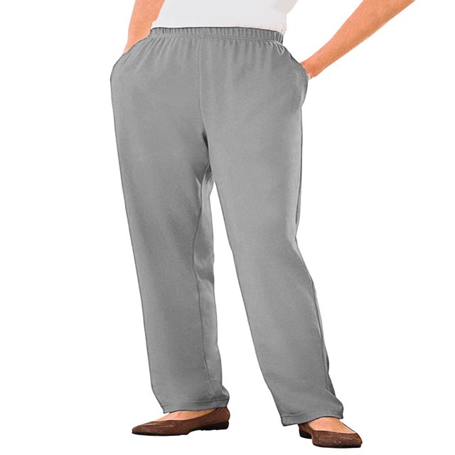 CHOK Plus Size 7-Day Knit Straight Leg Pant Stretch Elastic Waist Petite & Tall - 3X Navy