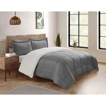 Swift Home Reversible Plush Mink & Sherpa Comforter Set, Luxuriously Soft