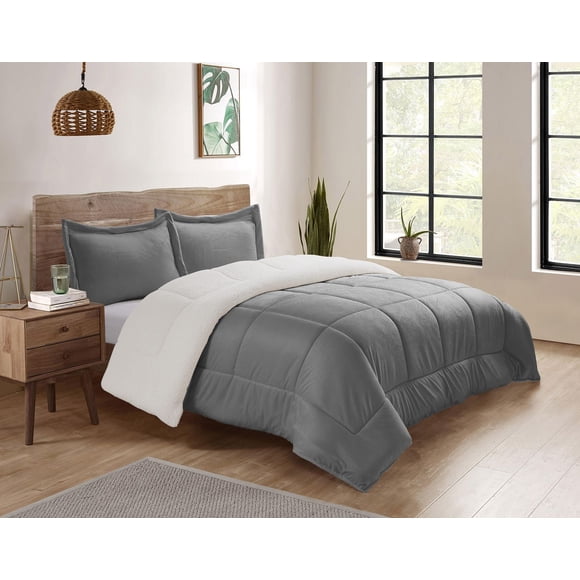 Reversible Mink & Berber Plush Sherpa Comforter Set