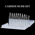 thumbnail image 3 of Carbide Burr Set, Die Grinder Bits, 20 Pcs 1/8" Shank Double Cut Tungsten Carbide Rotary Burrs Set Compatible, 3 of 5