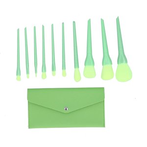Professional Make Up Brosse Set Badge Set Makeup Cosmetics Brush Set Soft Hair Rouge Loose Powder Brush MakeUp Tool with Pocket Green