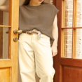 thumbnail image 3 of Gilets Pulls Unis pour Femmes Col Rond Manches Courtes Amples, 3 of 6