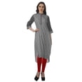 thumbnail image 3 of Moomaya Kurti Tunique Imprimée à Col Mandarin Longueur Genou pour Femmes Vêtements Porter, 3 of 6