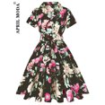 thumbnail image 1 of Robe Vintage d'Été pour Femmes Imprimé Perroquet 2024 Robe de Soirée Rétro Verte Rockabilly Années 50 60 Robe d'Été, 1 of 7