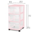 thumbnail image 2 of Sterilite 3 Drawer Cart, Pink, 2 of 6