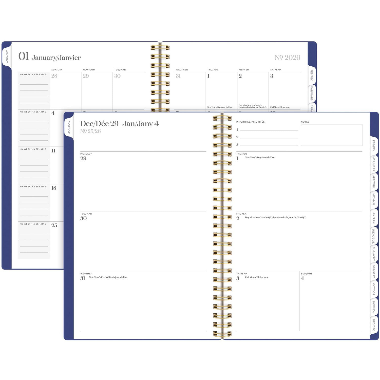 Agenda hebdomadaire Cambridge Workstyle Classic Navy 2026