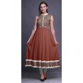 thumbnail image 2 of Bimba Kurtis Indiennes Damassées Rouge Brique pour Femmes, Anarkali Prête à Porter Unie, Robe Imprimée Kurti Indienne XXX-Large, 2 of 6