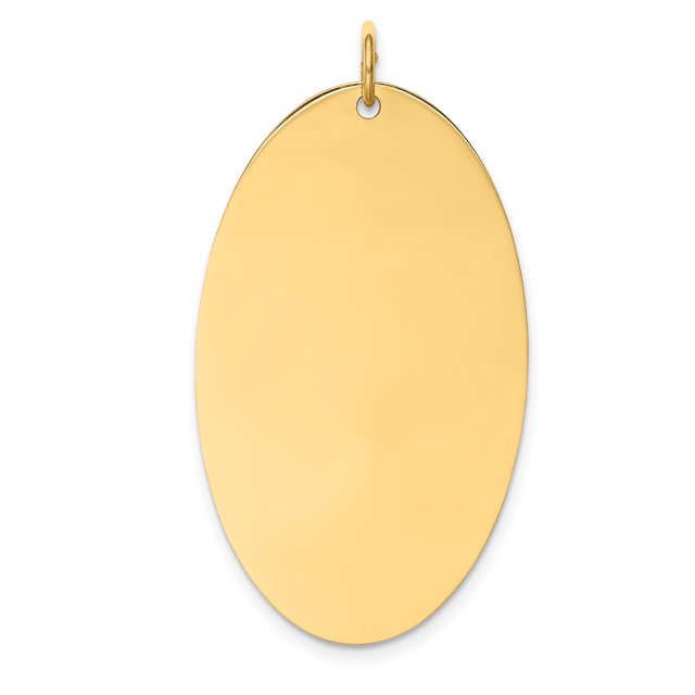 Disque Elliptique Gravable en Or Jaune 14k.011 Gauge