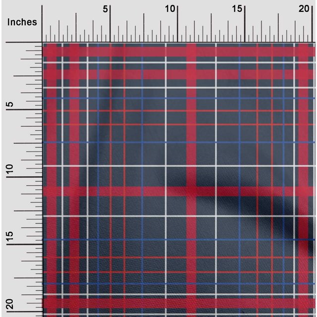 oneOone Organic Cotton Poplin Twill Fabric Madras Check Print Sewing Fabric BTY 42 Inch Wide