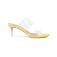 thumbnail image 3 of BLISSFUL STEP Sandales à Talons Aiguilles Transparentes pour Femmes à Bout Ouvert à Enfiler Jaune 8, 3 of 7