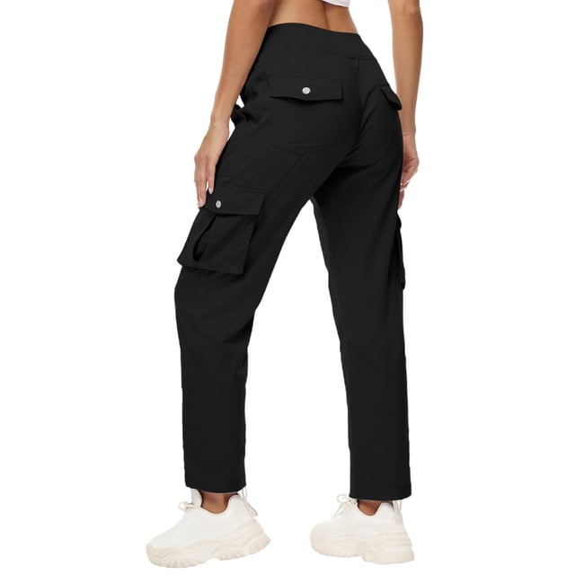 iHPH7 Joggers pour Femmes Pantalons d'Extérieur Femmes Pantalons à Séchage Rapide Femmes Pantalons Pantalons pour Femmes Pantalons Taille Haute pour Femmes Pantalons Cargo pour Femmes Pantalons de Randonnée Femmes Noir TG