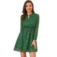 thumbnail image 1 of INSPIRE CHIC Robe Trapèze à Col en V Ras-du-Cou Métallique Brillante à Étoiles pour Femme, 1 of 6
