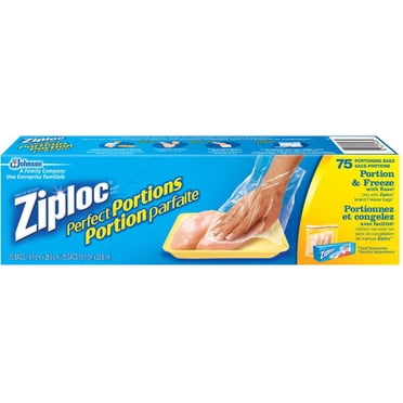 Ziploc Portion Parfaite, Sacs pour Portionner et Congeler, 75 Sacs