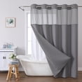 thumbnail image 4 of Shower Curtain For Bathroom 71 in W x 74 in H Reversible Heavy Duty Polyester Fabric With Built-in Large Rings, 4 of 6