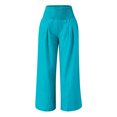 thumbnail image 4 of Timegard Beach Pants for Women Wide Leg Ruched High Waisted Smocked Flowy Summer Casual Loose Trousers, 4 of 5