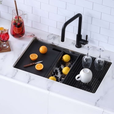 Stylish Dual Mount 30" Stainless Steel Double Bowl Workstation Kitchen Sink with 7 accs S-230W