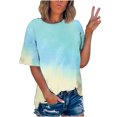 thumbnail image 1 of CEHVOM T-shirt Imprimé Mode Femme Manches Courtes Blouse Col Rond Hauts Décontractés Liquidation, 1 of 5