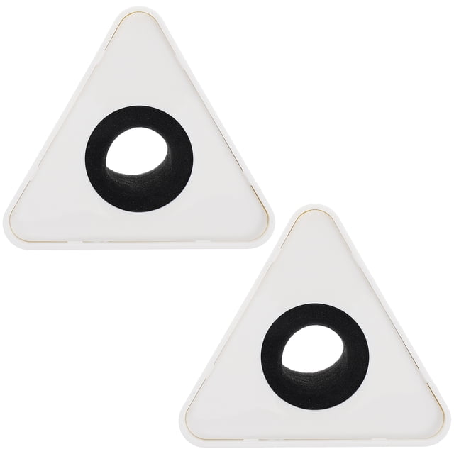 Milisten 2Pcs Portable ABS Injection Molding Triangle Shaped Interview Mic Microphone Logo Flag Station Logo (White)