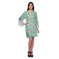thumbnail image 4 of Moomaya Printed Short Robes For Women Cotton Robes For Women With Lace Trim, 4 of 6