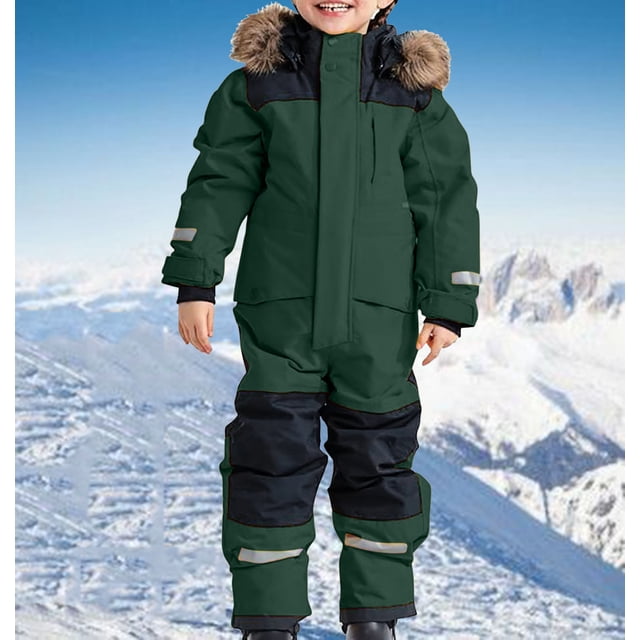 LSLJS Enfants Filles Garçons Combinaisons de Neige Colorées une-Pièce Combinaisons de Ski Vestes Combinaisons d'Hiver, Combinaisons de Neige pour Bébés Garçons