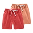 thumbnail image 1 of Clearance & Promo,2PC Kids Shorts, Solid Casual Sports, Drawstring, Summer, Kids' Outfit, Quick Dry, Comfortable Fit Perfect for All Body Types|100%Polyester,Dark Blue,Sopatenor, 1 of 8