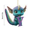 thumbnail image 3 of Fridja Personalized Dinosaur Christmas Ornament 26 Letters Hanging Pendant Ornaments 2024 Plastic Initial Monogram Xmas Tree Decorations with Hanging Rope Unique Customized Fun Gift for Kids (Y), 3 of 4