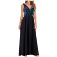 thumbnail image 2 of EGNMCR Robes de Soirée pour Femmes, Robes Formelles pour Femmes, Robes de Cocktail pour Femmes Mode pour Femmes Robe à Paillettes à Col en V Scintillante Brillante Fête Boîte de Nuit Jupe Longue Portefeuille Robe de Soirée Formelle Robe pour Femmes, 2 of 9