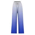 thumbnail image 5 of Pants for Women, Womens Fashionable Striped Printed Drawstring Wide Leg Pants, 5 of 5