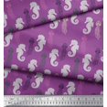 thumbnail image 2 of Soimoi Modal Satin Fabric Jellyfish & Seahorse Ocean Fabric Prints by Yard 42 Inch Wide, 2 of 3