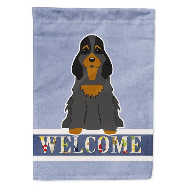 Carolines Treasures BB5674CHF Cocker Spaniel Black Tan Welcome Flag Canvas House Size