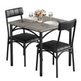 thumbnail image 1 of 3 Piece Dining Table Set,Small Kitchen Table Chairs for 2,Metal and Wood Square Breakfast Table Set with 2 Upholstered Chairs,for Small Space,Dining Room,Apartment, 1 of 6