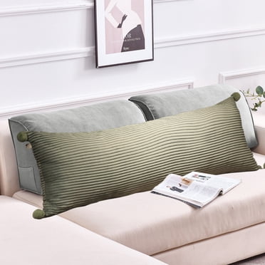 HOARBOEG Extra Long Pillows Cool Body Pillows for Bed Sofa Shredded Memory Foam Full Pillows Pillowcase and Pillow Core with Zipper, Green23.62in