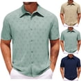 thumbnail image 1 of Sentmoon Mens Work Shirts Plus Size Loose Turndown Collar Short Sleeve Mens's Blouses Solid Color Summer Mens Clothes Soft and Comfortable for Wedding Guest L, 1 of 6