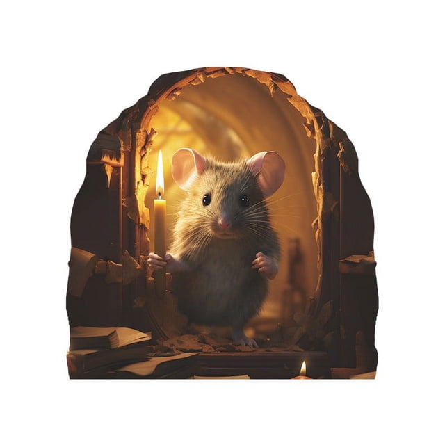 XZNGL Mouse Hole Wall Decals Home Wall Decor 3D PVC Stickers for Living Room Bedroom Playroom Wall Stickers Decor with No White Border for Indoor Decoration